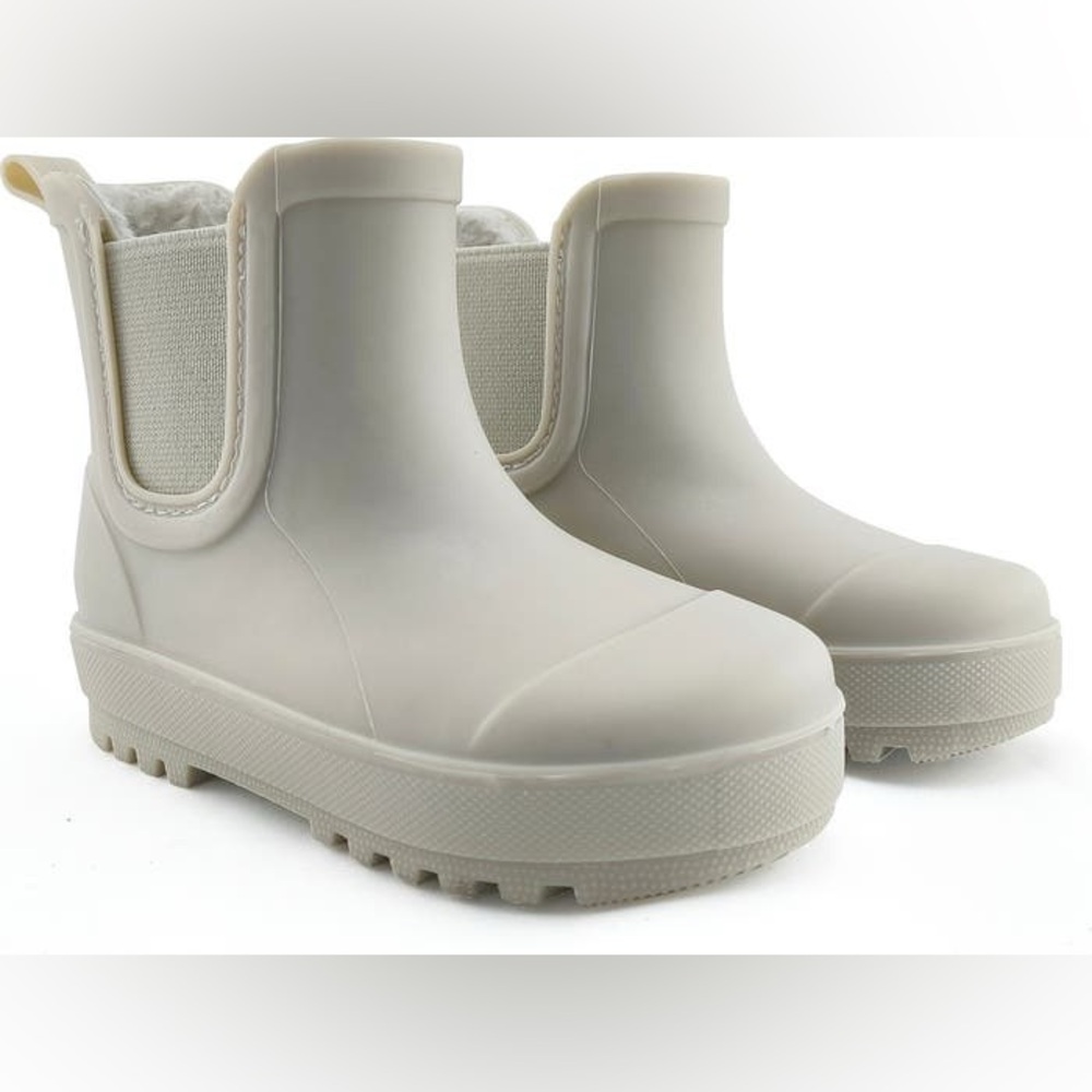 Kids Cream Ankle rain Boots